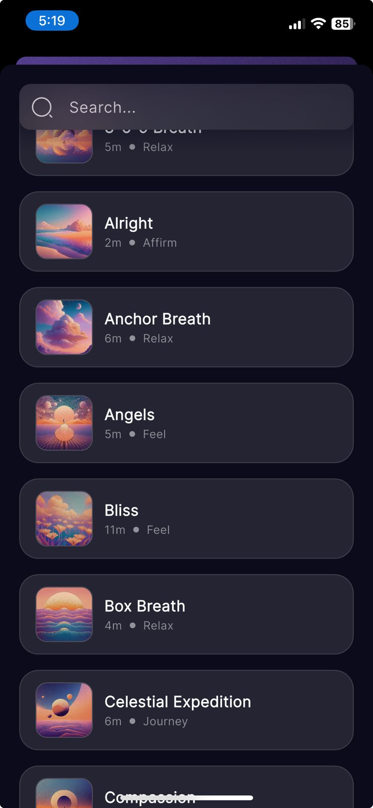 App screen