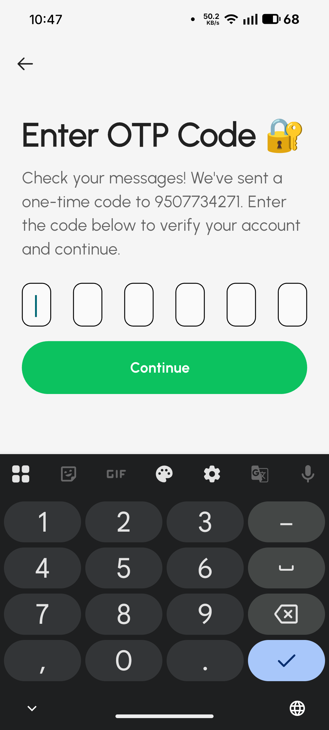 App screen