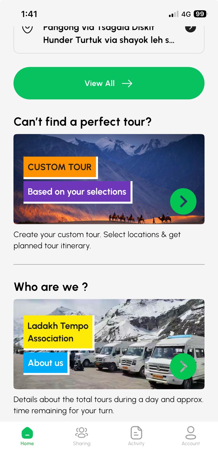App screen
