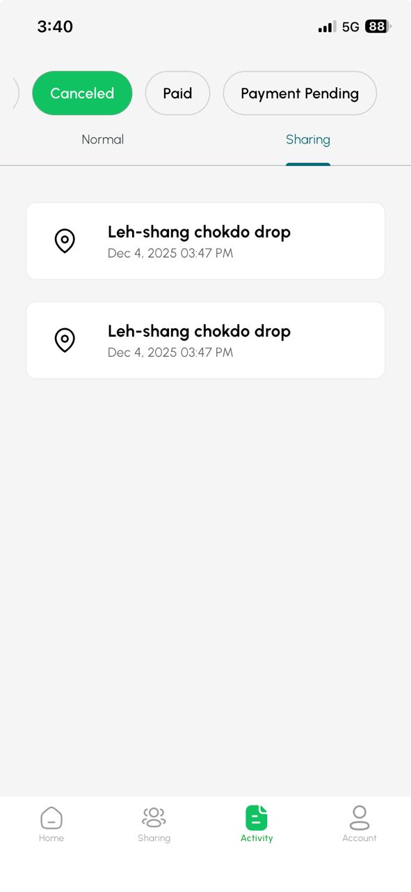 App screen