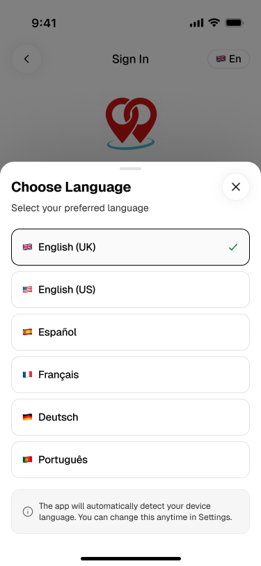 App screen