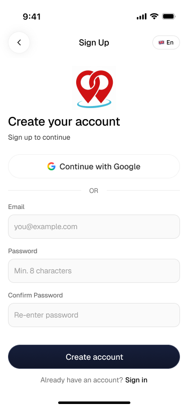 App screen